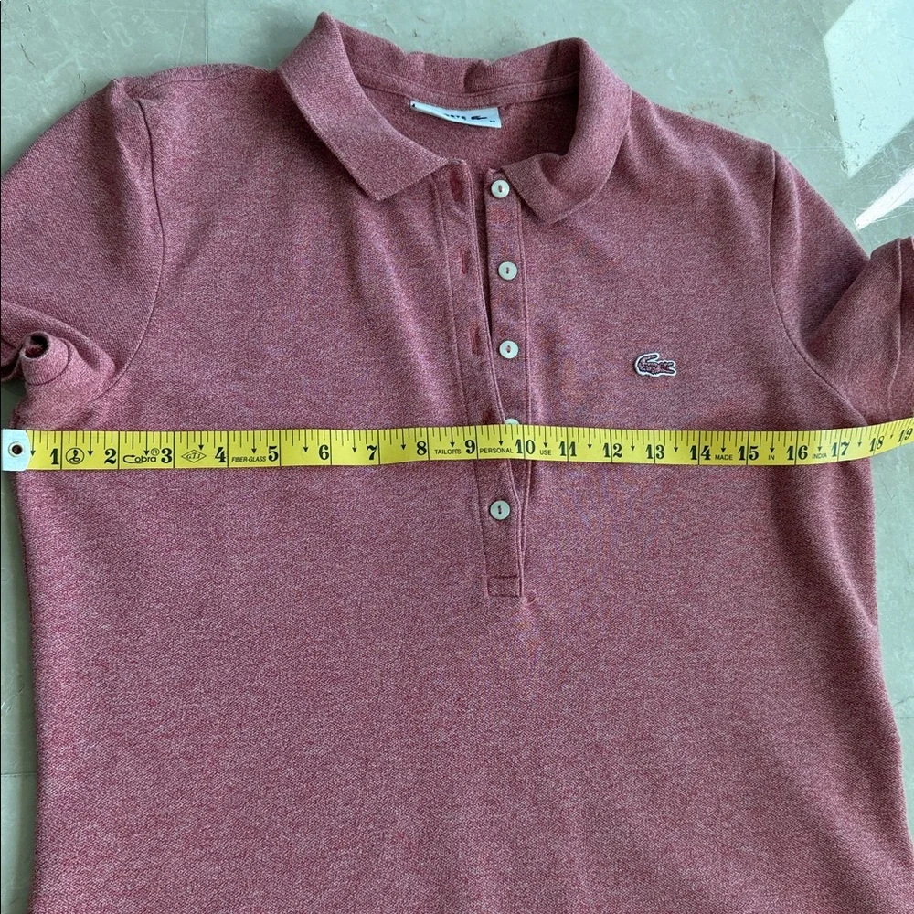 Lacoste Women's Button Down pink Polo Shirt  short sleeve Size 38 ( S) - Picture 9 of 13